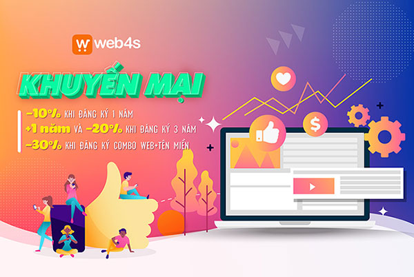 Khuyến mại thiết kế website tháng 4 - Web4s